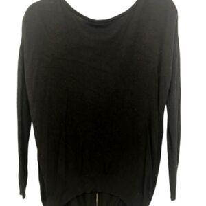 Vertical Design Black Sweater with Exposed Zipper in Back. Size S.